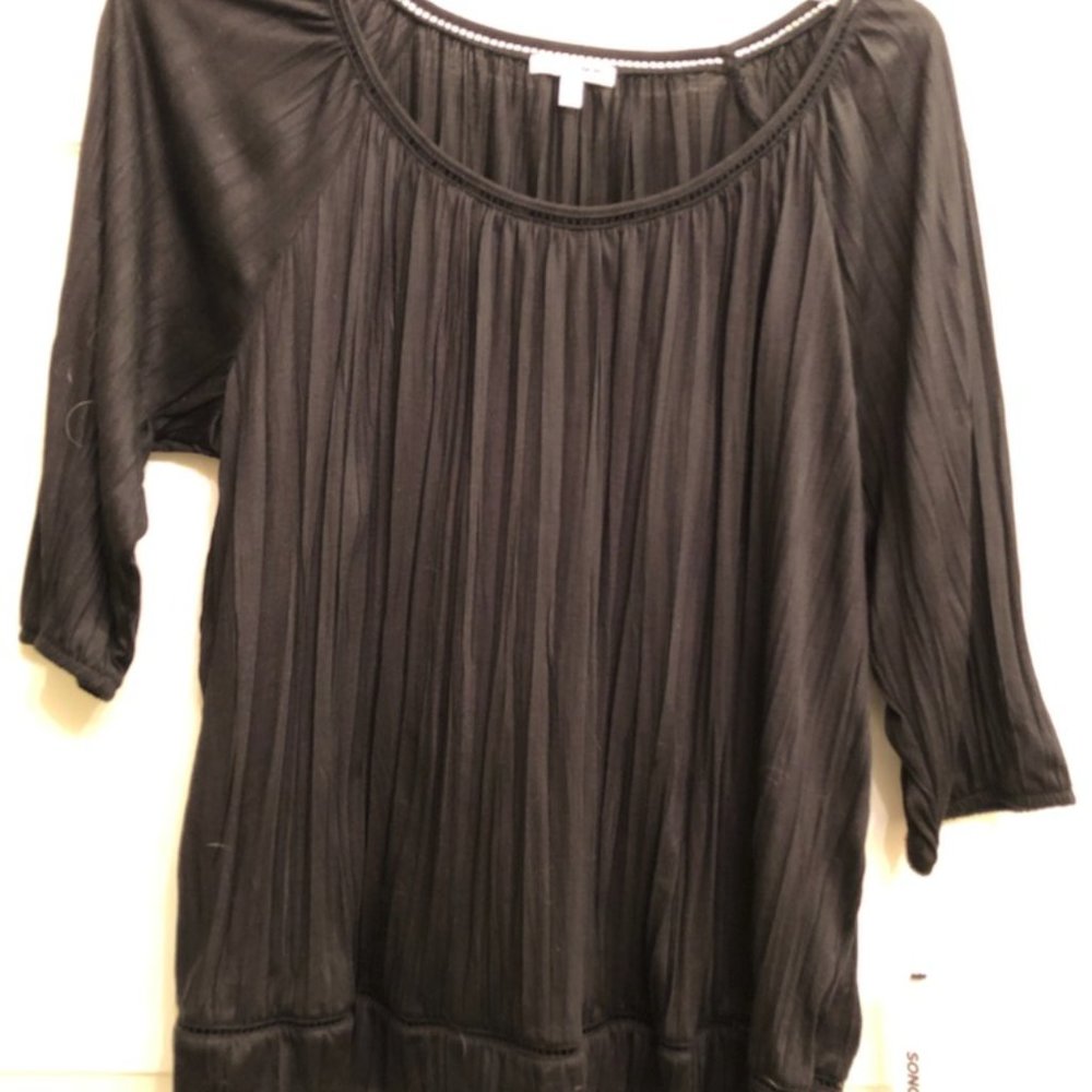 Sonoma Black Peasant Blouse, XL